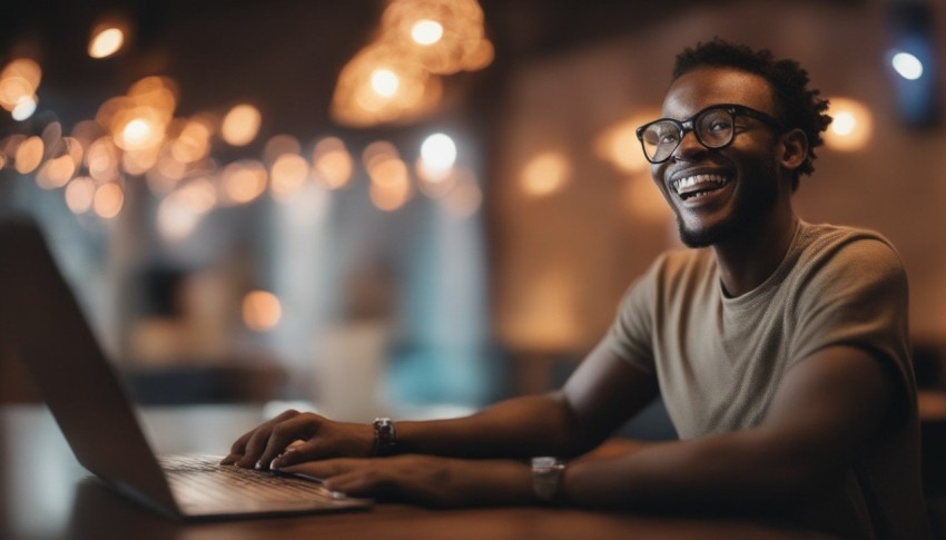 A photo of a happy african customer using sakuraho (12)
