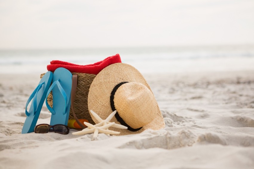 Bag beach accessories kept sand