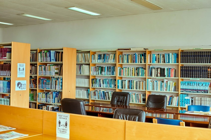 university library full of books
