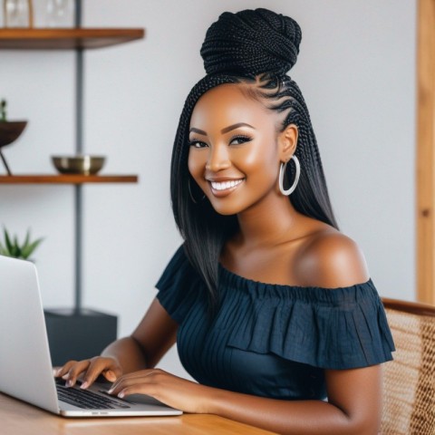 A photo of a happy customer using internet